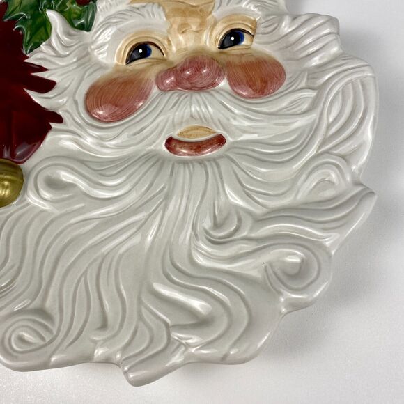 VTG Fitz and Floyd Essentials Omnibus Santa Face Plate Wall Hanging Christmas - Picture 4 of 8